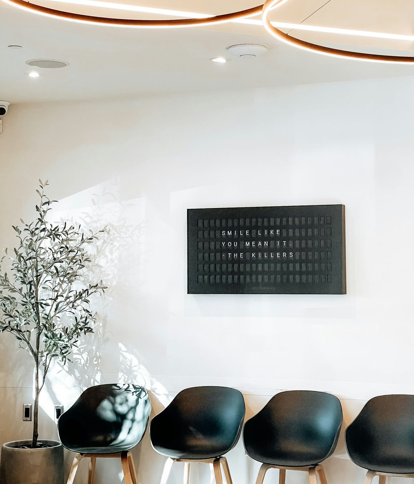 Waiting room with modern chairs