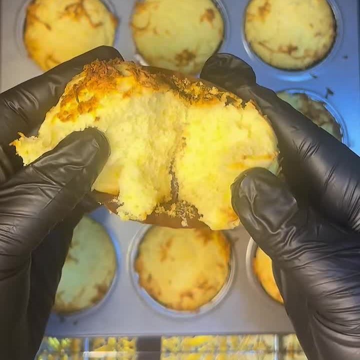Inside a cheese muffin