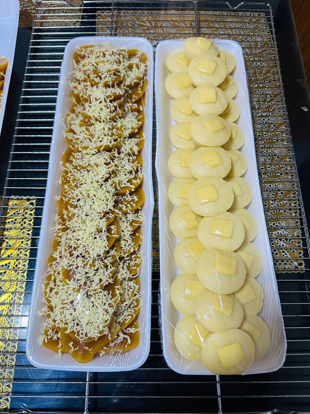 Trays of puto cheese and kutsinta